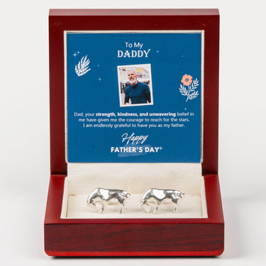 Personalized Gift For Dad - Buffalo Cufflinks - Happy Father's Day! To my Daddy, I am Endlessly Grateful to Have You as My Father.