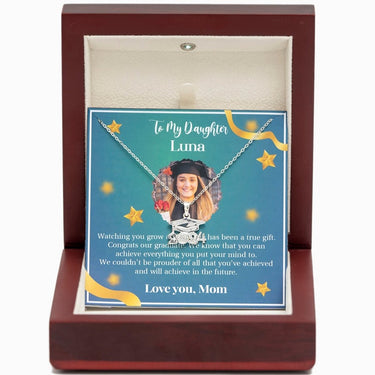 Personalized Gifts For Graduation - Grad Cap Elegance Necklace - Congrats our graduate, Happy Graduation