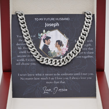 Personalized Gifts from Bride to Groom - Curb Chain Necklace - To My Future Husband