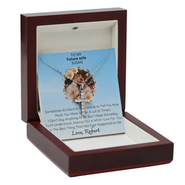 Personalized Gifts From Husband To Wife - Gemstone Initial Necklace - I Love You, Forever and Always